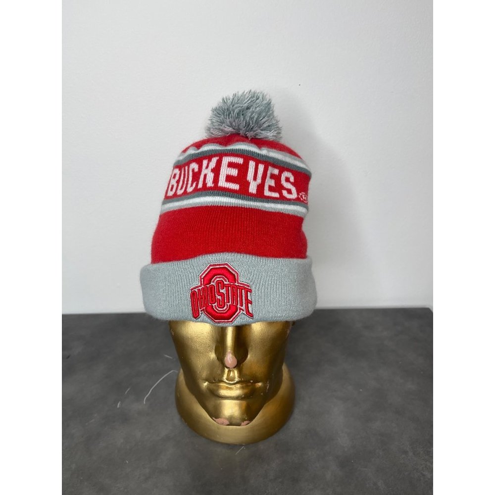 Ohio State Buckeyes Adult Pom Beanie Hat
